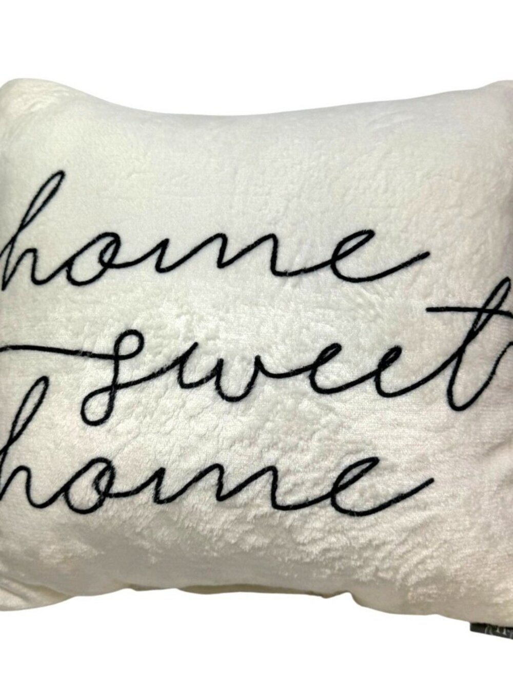 Modern Southern Home Sweet Home Throw Pillow 15x15 Ivory Cream Black Script